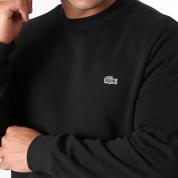 Lacoste - Sweat Crewneck Logo Brodé Crocodile Noir