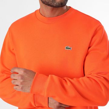 Lacoste - Sweat Crewneck Logo Brodé Crocodile Orange