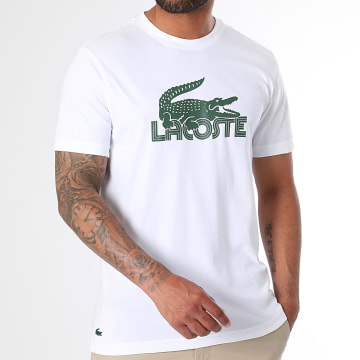 Lacoste - Tee Shirt Big Logo Crocodile Regular Fit Blanc