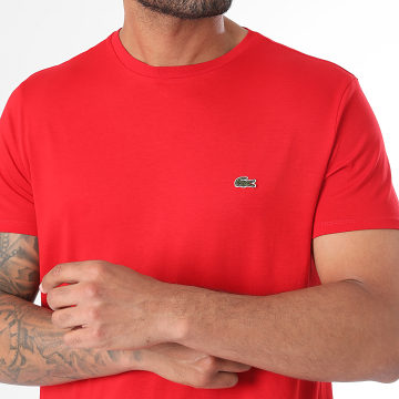 Lacoste - Tee Shirt Logo Brodé Crocodile Regular Fit Rouge