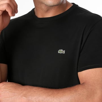 Lacoste - Tee Shirt Logo Brodé Crocodile Regular Fit Noir