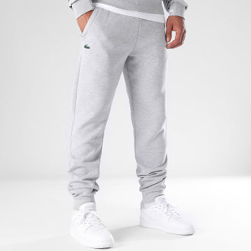 Lacoste - Pantalon Jogging Logo Brodé Crocodile Gris Chiné