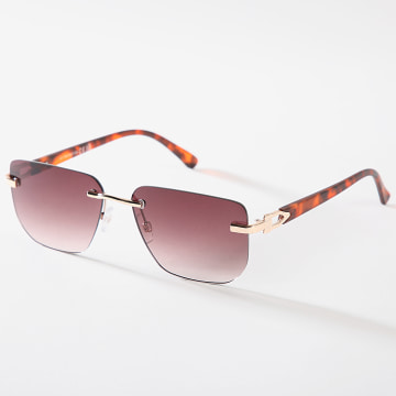 Classic Series - Lunettes De Soleil Marron Fauve Doré