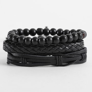Frilivin - Lot De 3 Bracelets Noir