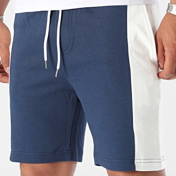 Frilivin - Pantaloncini da jogging blu navy e bianchi