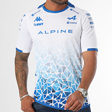 Kappa - Tee Shirt Kombat 2024 Alpine F1 361W41W Blanc Bleu
