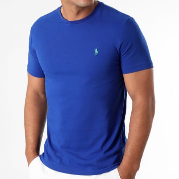 Polo Ralph Lauren - Tee Shirt Custom Slim Fit Original Player Bleu Roi