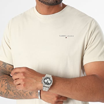 Tommy Jeans - Slank Lineair Borst T-shirt 8555 Beige