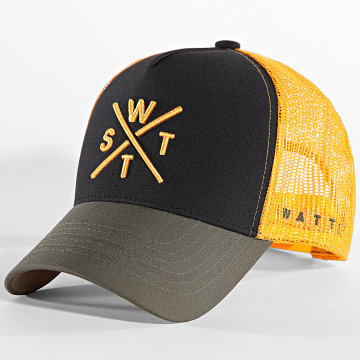 Watts - Cappello Trucker Tribe Nero Arancione Verde Khaki