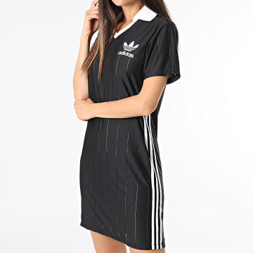 Adidas Originals - Robe Tee Shirt Col V Femme IX5510 Noir Blanc
