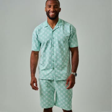 Super Prodige - SP-AA003-004 Set camicia a maniche corte e pantaloncini da jogging verde chiaro