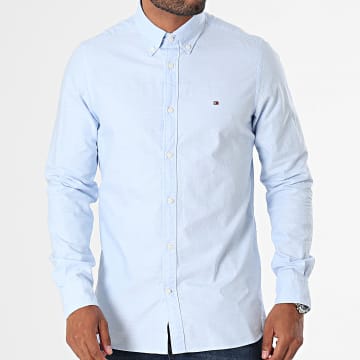 Tommy Hilfiger - Chemise Manches Longues Oxford Dobby 5769 Bleu Clair Chiné
