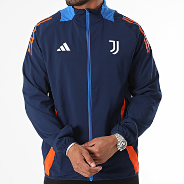 Adidas Sportswear - Veste Zippée A Bandes Juventus IS5824 Bleu Marine Orange