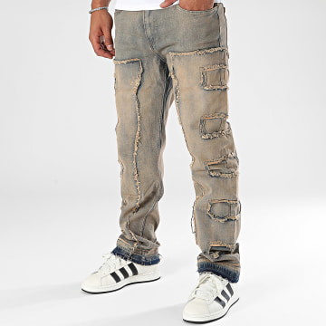 2Y Premium - Jeans beige dal taglio rilassato