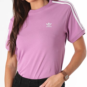 Adidas Originals - Tee Shirt A Bandes Femme 3 Stripes IY2103 Violet