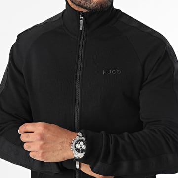 HUGO - Felpa con logo tonale e zip 50520493 Nero