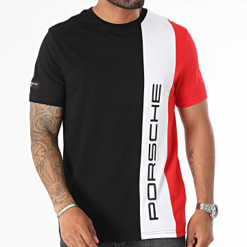 Porsche - Camiseta de rayas 701228632 Negro Blanco Rojo