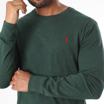 Polo Ralph Lauren - Tee Shirt Manica lunga Custom Slim Fit Classics Verde scuro