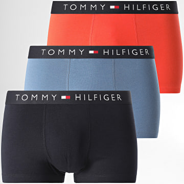 Tommy Hilfiger - Lot De 3 Boxers Trunk 3180 Bleu Clair Noir Orange