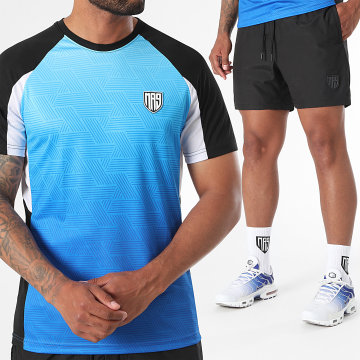 MA9 Mafia Nueve - Ensemble Tee Shirt Et Short De Bain Gradiente Magnetic Blue Faster Black