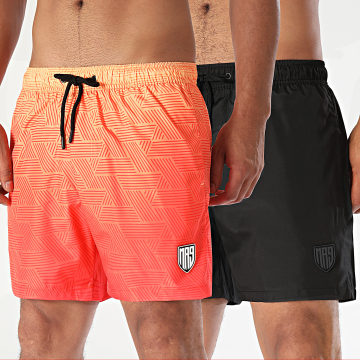 MA9 Mafia Nueve - Set van 2 Faster Black Gradiente Orange Neon Zwemshorts