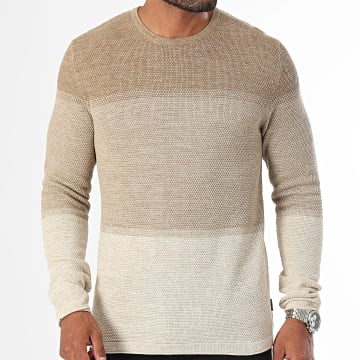 Only And Sons - Pull Panter Beige Dégradé