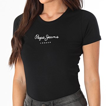 Pepe Jeans - Camiseta Slim Mujer New Virginia Negra