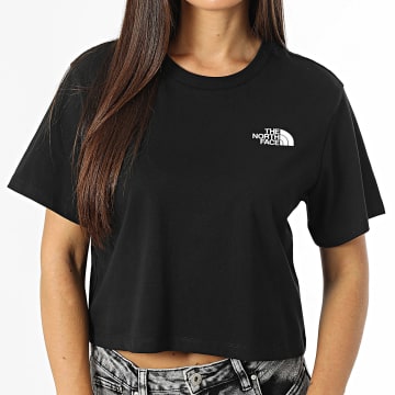 The North Face - Cúpula simple de la Mujer Cropped Tee Shirt A87U4 Negro