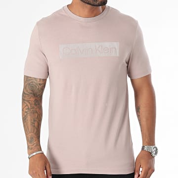 Calvin Klein - Camiseta Box Stripped Logo 3590 Beige