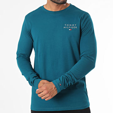 Tommy Hilfiger - Tee Shirt Manches Longues Logo 2984 Bleu Canard