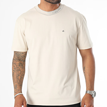 Calvin Klein - Maglietta con logo al collo 4091 Beige
