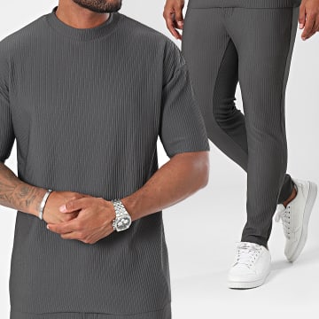 Frilivin - Set di maglietta e pantaloni grigio antracite