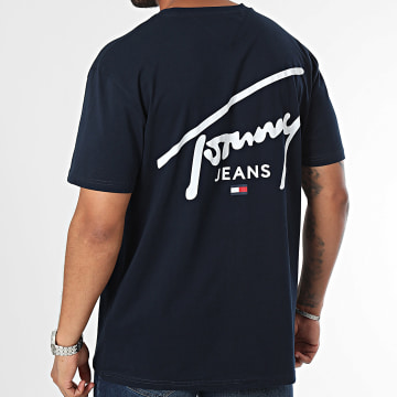 Tommy Jeans - Tee Shirt Regular Signature Print 8536 Navy