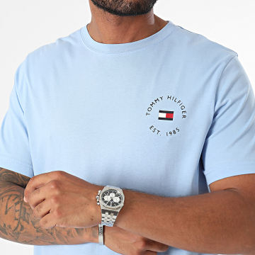 Tommy Hilfiger - Tee Shirt Roundle Logo Chest 6482 Bleu Clair