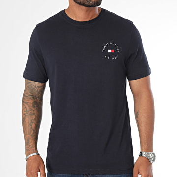 Tommy Hilfiger - Tee Shirt Roundle Logo Chest 6482 Bleu Marine