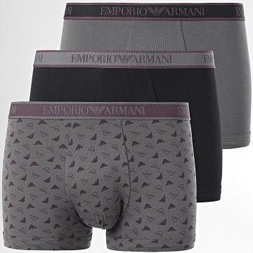 Emporio Armani - Set van 3 boxershorts 112130-4F717 Grijs Zwart