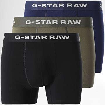 G-Star - Lot De 3 Boxers D23774-D516 Noir Bleu Marine Vert Kaki