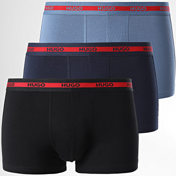 HUGO - Lot De 3 Boxers 50517883 Noir Bleu Marine Bleu Clair