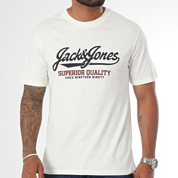 Jack And Jones - Tee Shirt Luhudson Blanc Cassé