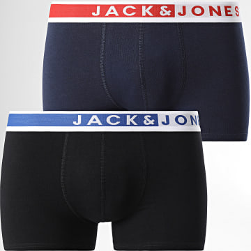 Jack And Jones - Set van 2 Karim effen boxers Navy Blauw Zwart