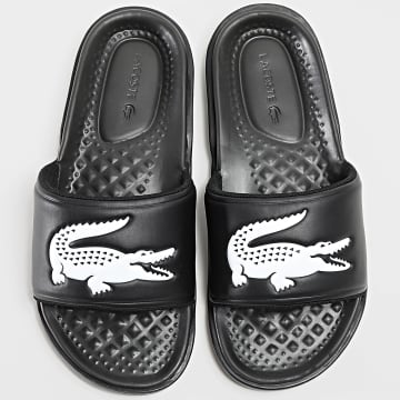 Lacoste - Claquettes Serve Slide Dual Logo Crocodile Noir