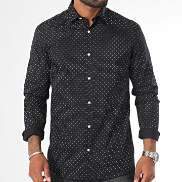 Jack And Jones - Joe Print Camisa Manga Larga Negro