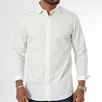 Jack And Jones - Joe Print Shirt Lange Mouw Wit