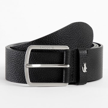 Lacoste - Ceinture En Cuir Avec Logo Crocodile Metal Noir