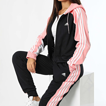 Adidas Sportswear - Boldblock trainingspak voor dames IX1110 Roze Zwart