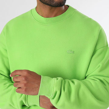Lacoste - Sweat Crewneck Logo Brodé Crocodile Loose Fit Vert
