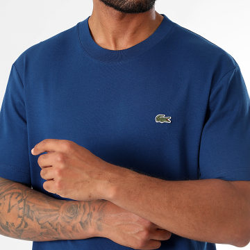 Lacoste - Tee Shirt Logo Brodé Crocodile Classic Fit Bleu Marine
