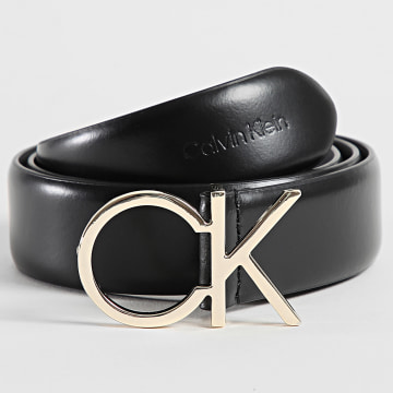 Calvin Klein - Ceinture Re-Lock CK Logo 0157 Noir Argenté