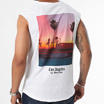 Luxury Lovers - Tee Shirt Sans Manches Los Angeles Basketball Blanc