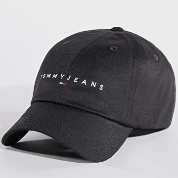 Tommy Jeans - Gorra de mujer Linear Logo 8 Panel 6868 Negra